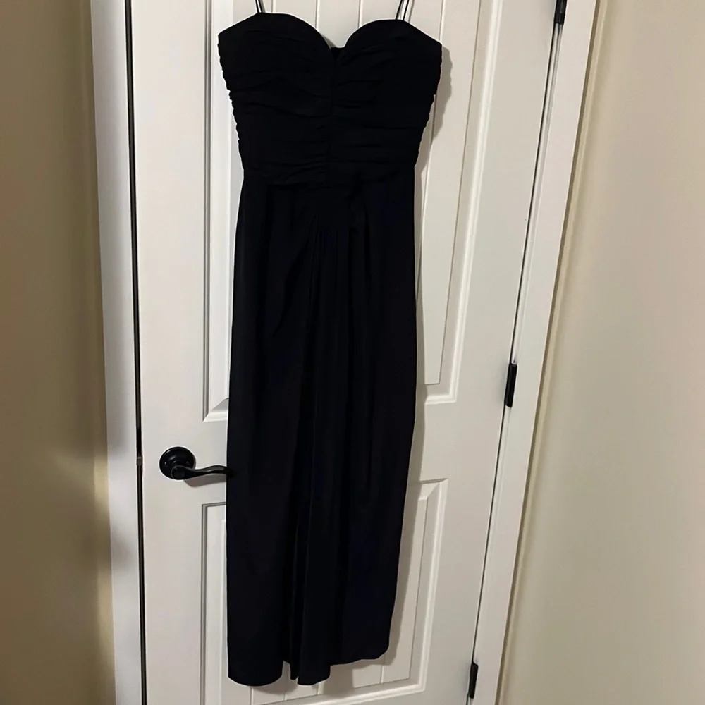 Vintage 100% Silk Black Sweetheart w/Straps Dress Size 10 more like a Size 6 - Picture 1 of 7